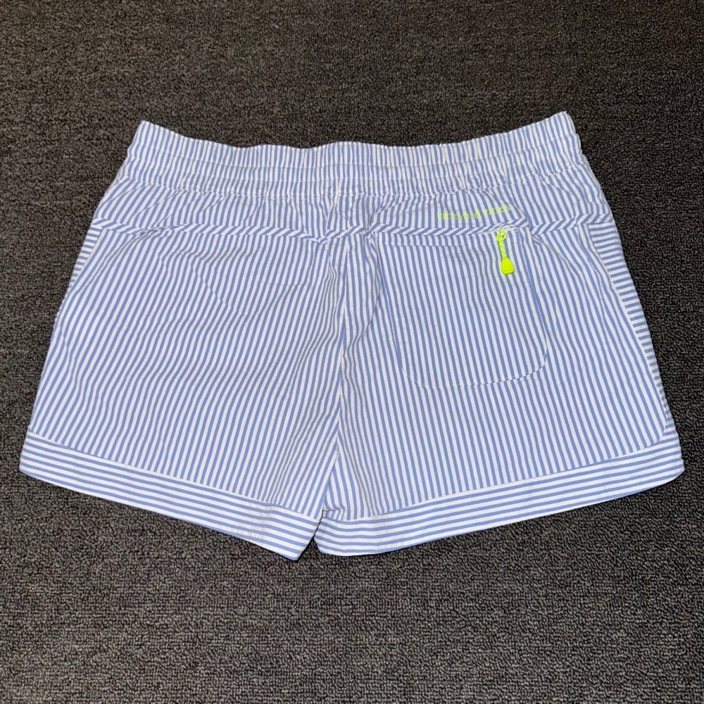 Vineyard Vines Performance Seersucker Striped Shorts Blue White Womens Medium